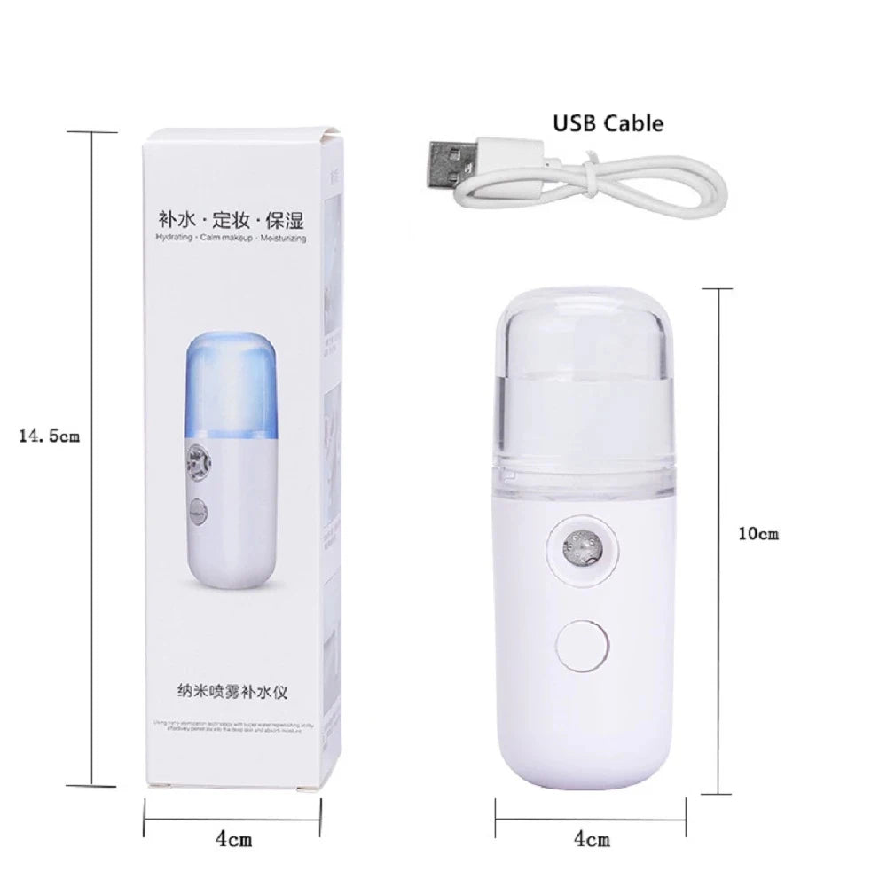 Pulverizador facial recargable por USB: humidificador y vaporizador facial portátil