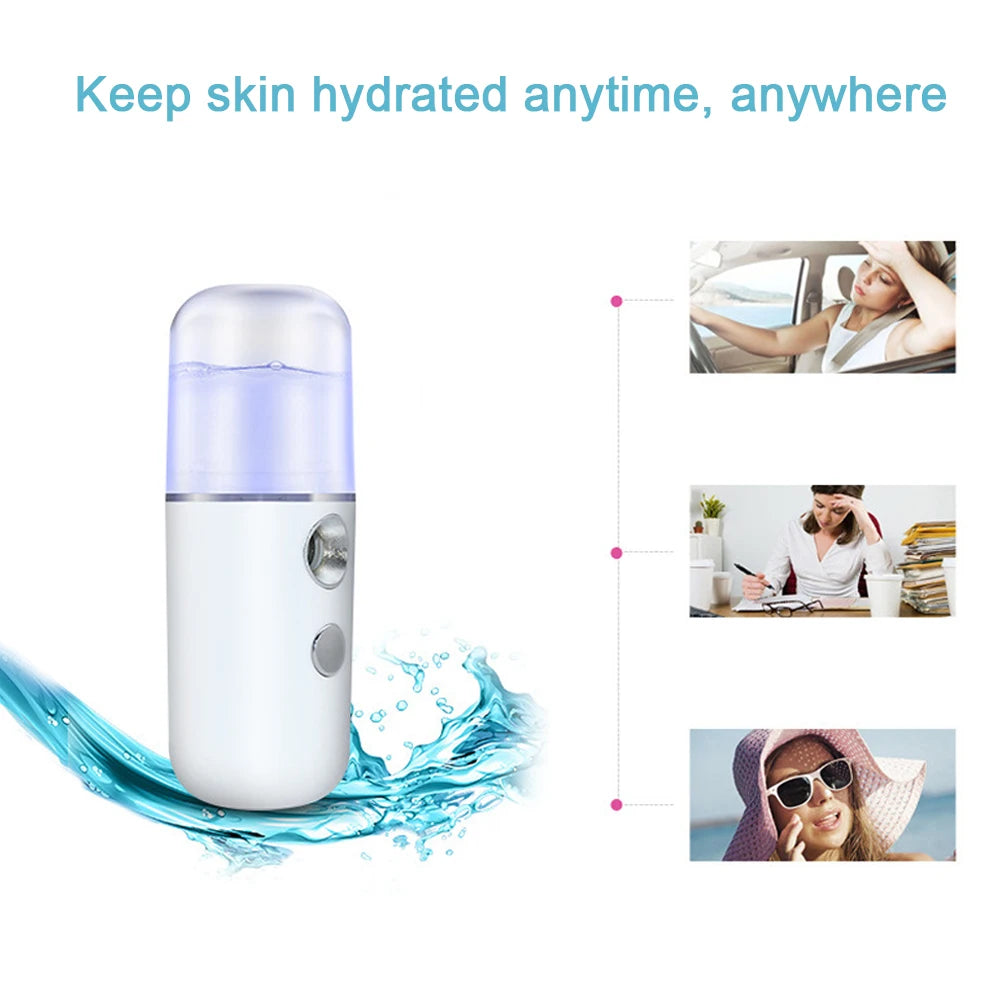 Pulverizador facial recargable por USB: humidificador y vaporizador facial portátil