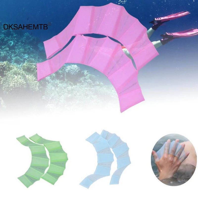 Unisex Frog Style Silicone Swimming Fins – Finger Webbed Gloves