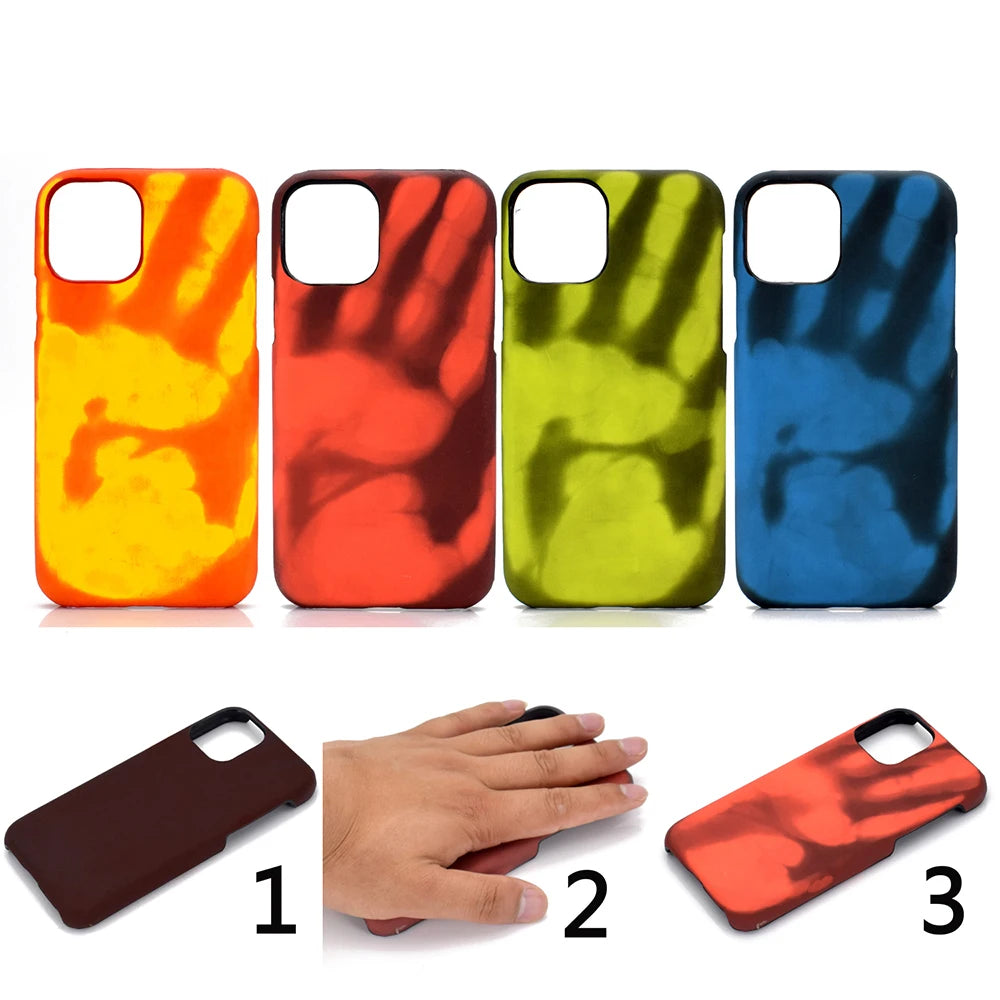 Funda divertida con sensor térmico para iPhone: funda que cambia de color y es sensible al calor