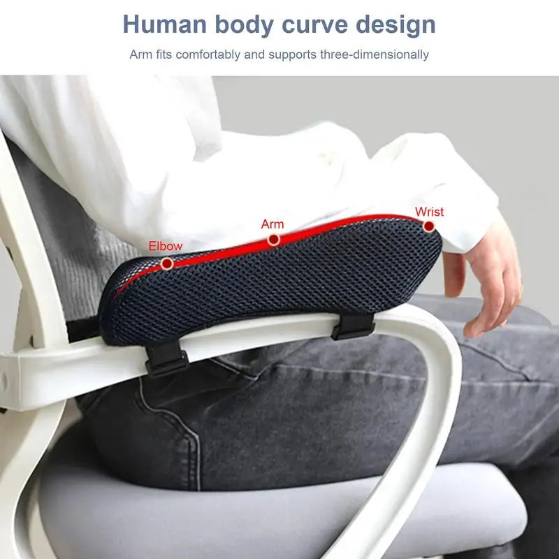 Apoyabrazos y almohadilla para codos de silla ergonómica: cojín de espuma viscoelástica para juegos