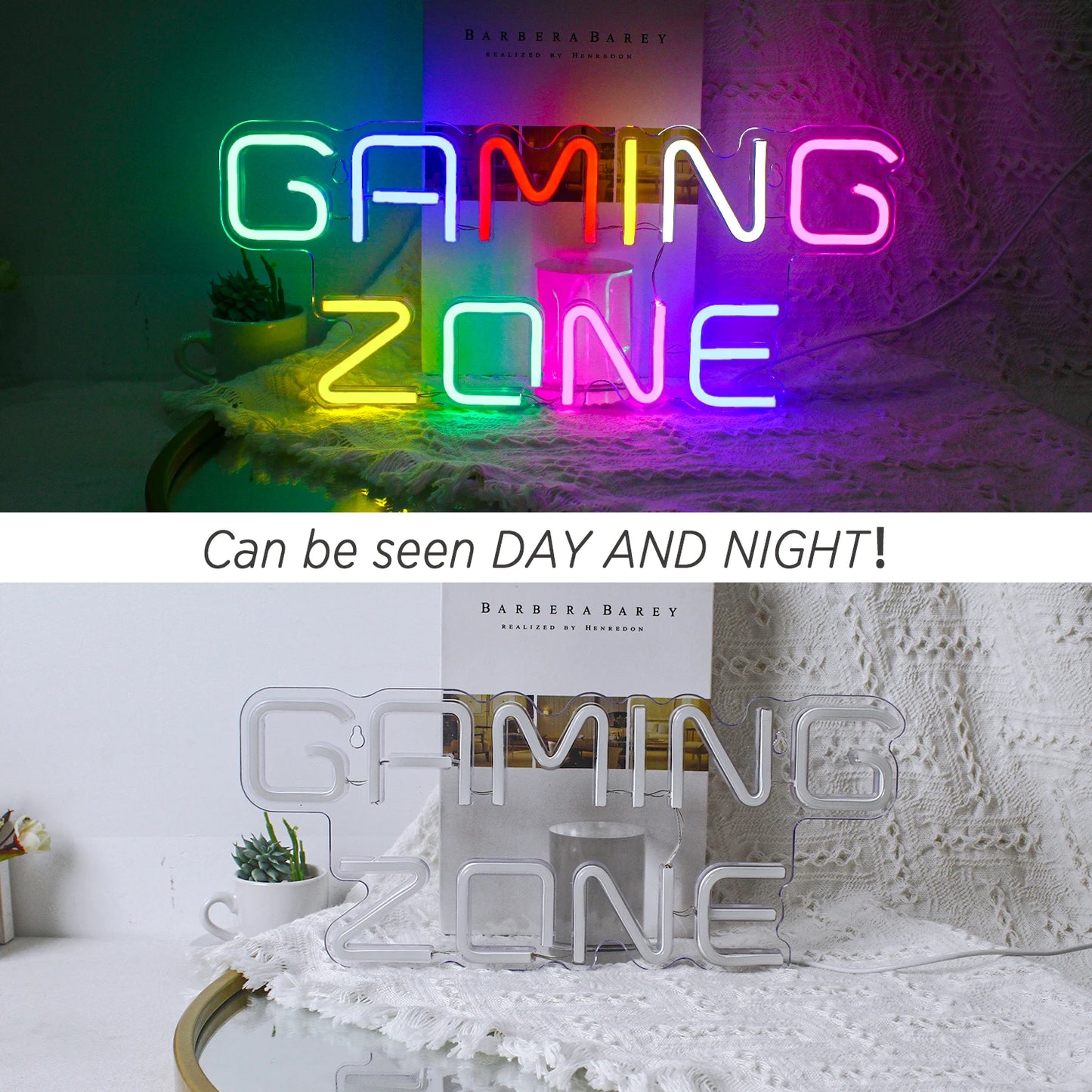 Letrero LED de neón para zona de juegos: decoración de pared multicolor