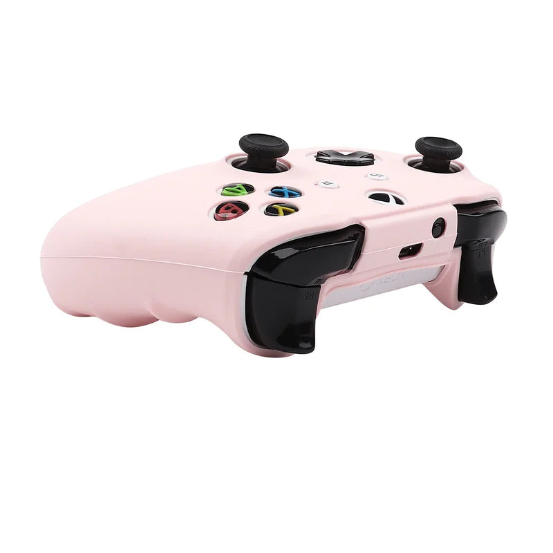 Funda protectora de silicona suave rosa para el mando de Xbox One S 