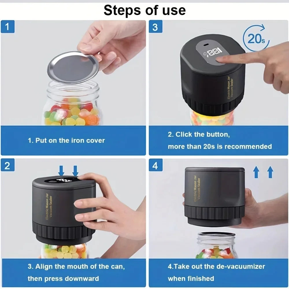 Portable Electric Mason Jar Vacuum Sealer Kit