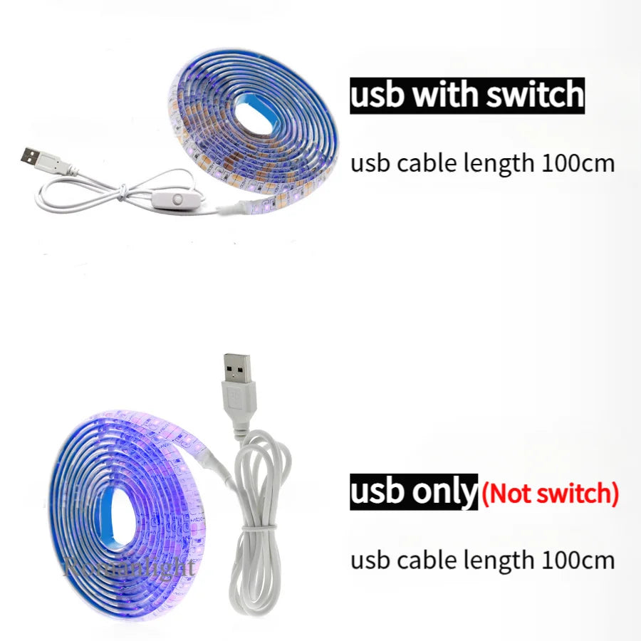 USB LED Strip Light with Switch - Waterproof Backlight Decoration - Value Mart