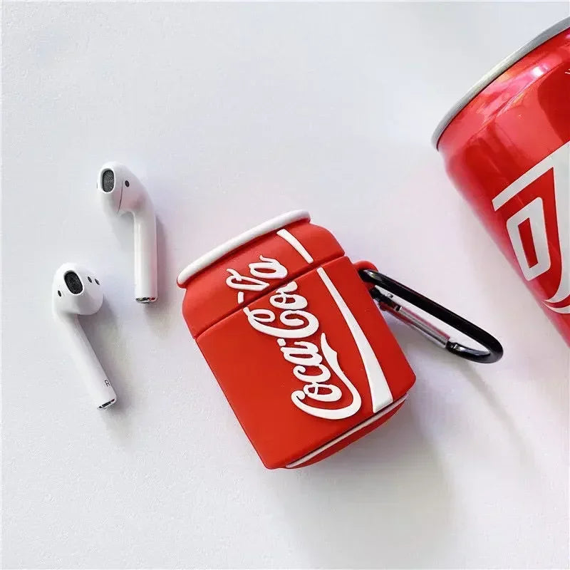 Coca-Cola Beverage Bottle AirPods Pro Case – Creative Silicone Cover for AirPods 1, 2, 3, Pro & Pro 2