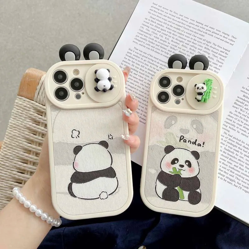 Cartoon Bamboo Panda Phone Case for iPhone 14/13/12/11 Pro Max