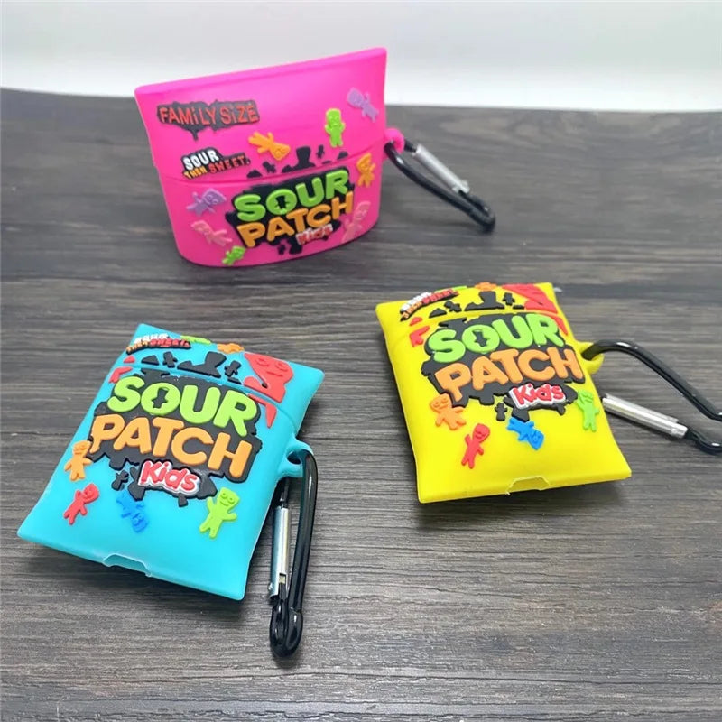 Funda de silicona divertida para AirPods Pro y Pro 2 con diseño de caramelo suave Sour Patch