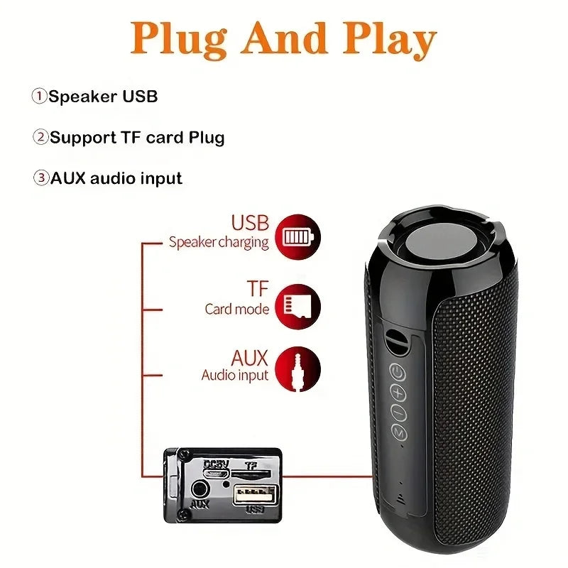 Altavoz Bluetooth portátil con cable AUX y USB