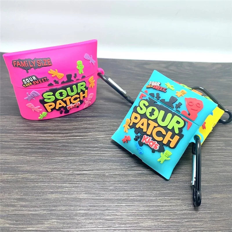 Funda de silicona divertida para AirPods Pro y Pro 2 con diseño de caramelo suave Sour Patch