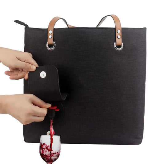 Portable Wine Tote with Drink Dispenser