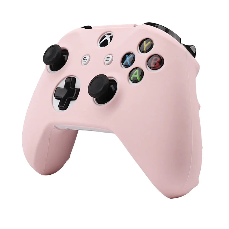 Funda protectora de silicona suave rosa para el mando de Xbox One S 