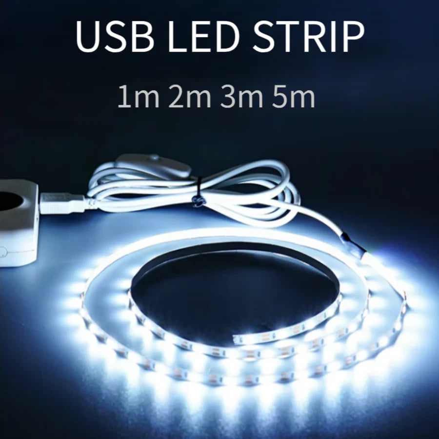 USB LED Strip Light with Switch - Waterproof Backlight Decoration - Value Mart