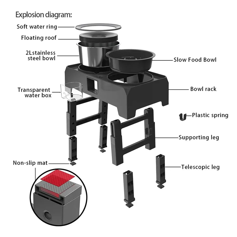 Elevated Slow Feeder Dog Bowl – Adjustable & Non-Slip