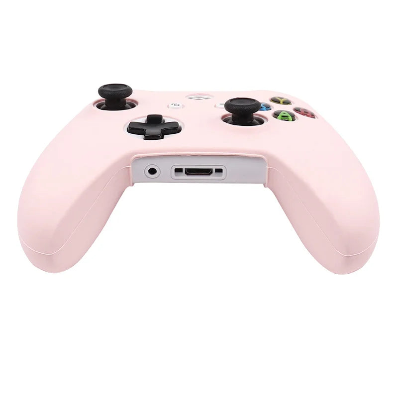 Funda protectora de silicona suave rosa para el mando de Xbox One S 