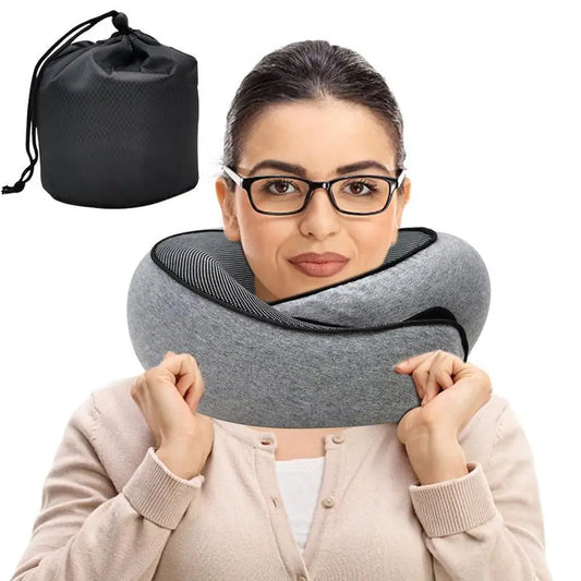 Memory Foam U-Shaped Neck Pillow – Portable Travel & Camping Pillow