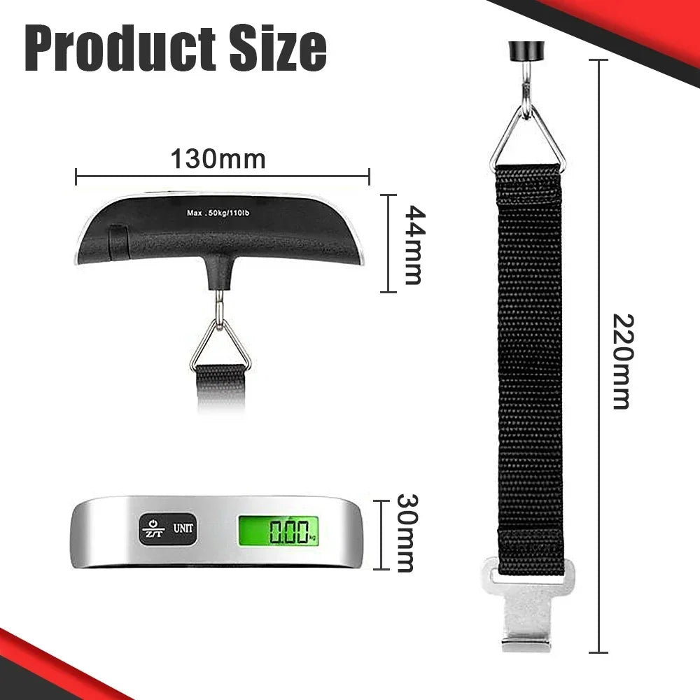 Portable Digital Luggage Scale – 110lb/50kg Capacity