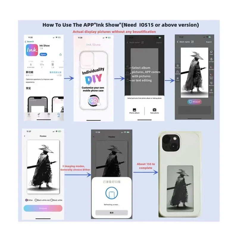 NFC DIY Picture Ink Phone Case – Custom Cover for iPhone 15/14/13 Pro Max