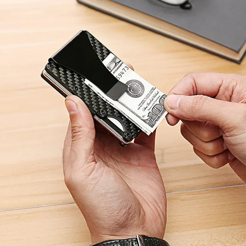 RFID Carbon Fiber Card Holder Wallet