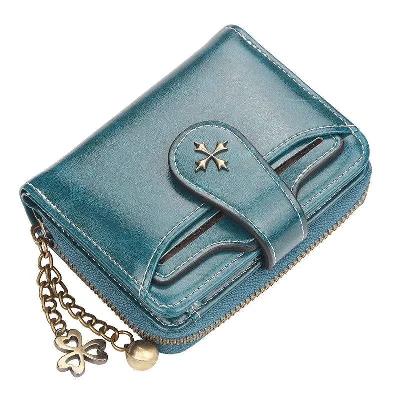 Women’s PU Leather Wallet - Short Hasp Purse with Coin and Card Holders