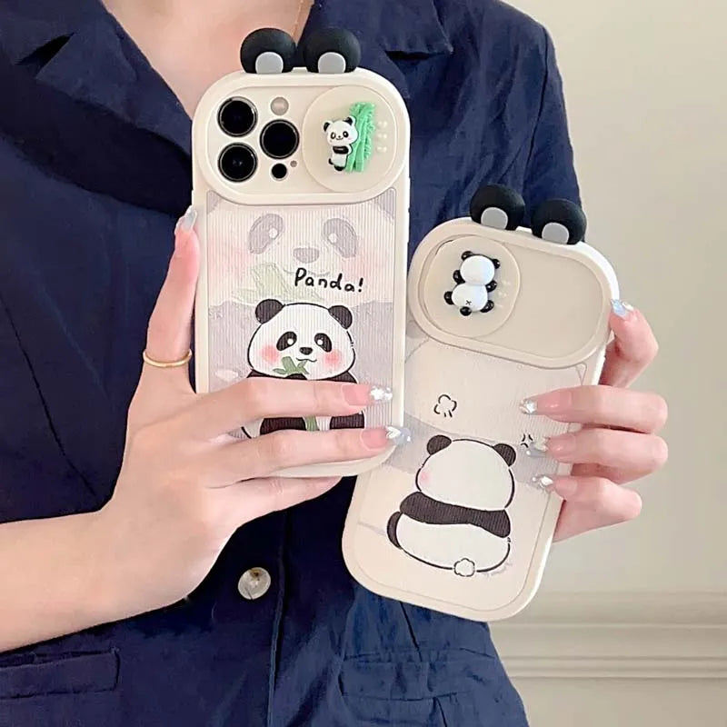 Cartoon Bamboo Panda Phone Case for iPhone 14/13/12/11 Pro Max