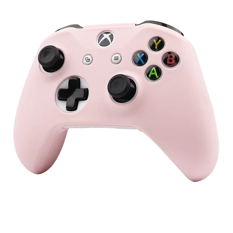 Funda protectora de silicona suave rosa para el mando de Xbox One S 